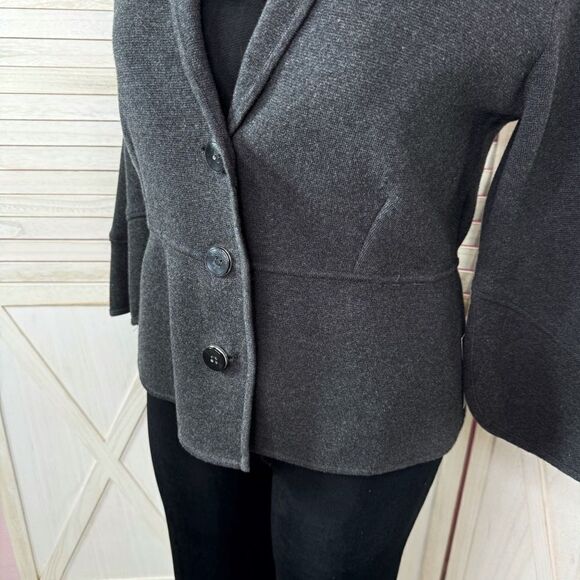 Alfani Bell Sleeve Collared Cardigan Jacket Charcoal Grey XL - Picture 8 of 14
